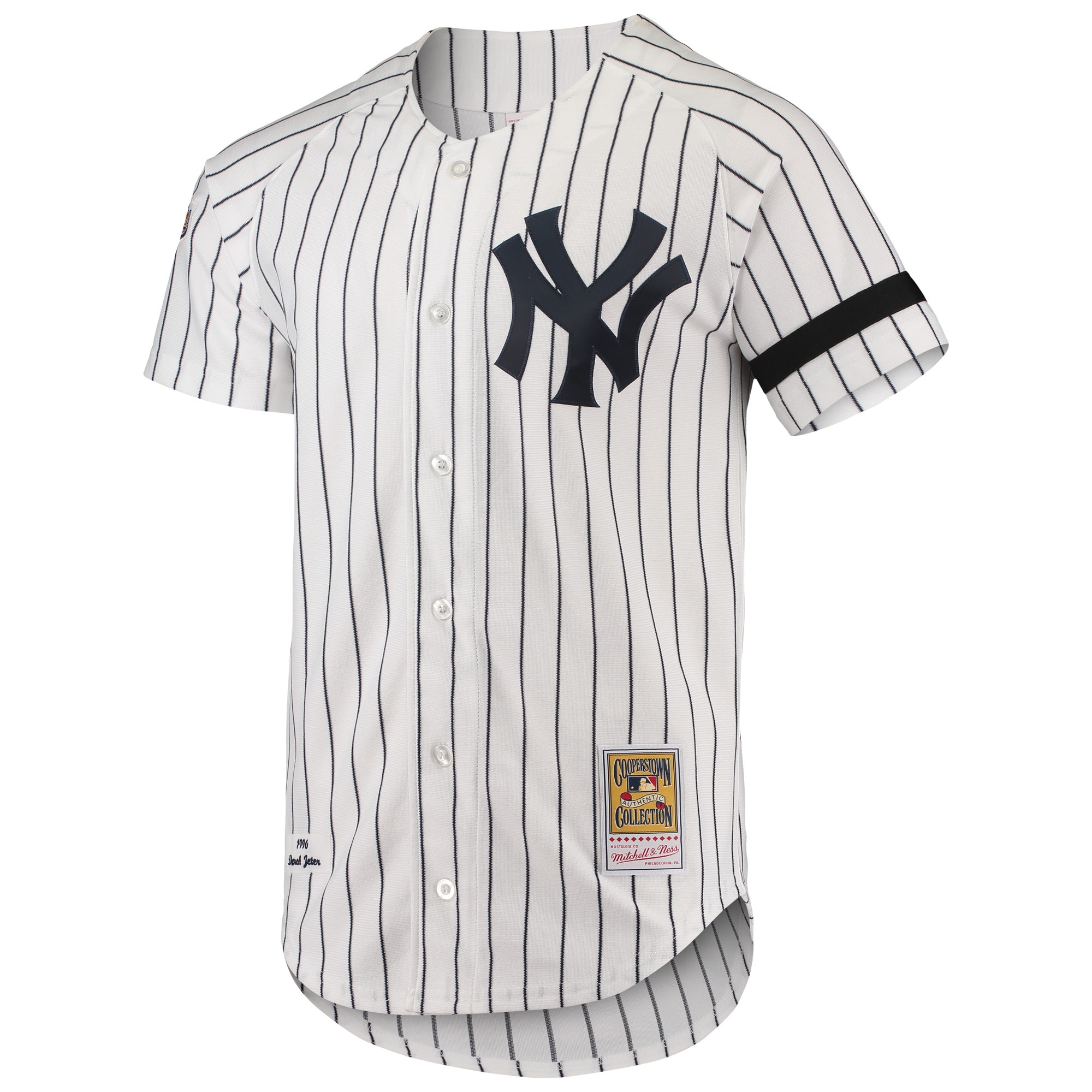Alternative view of Men's New York Yankees Mitchell & Ness White Cooperstown Collection 1996 Home Jersey 