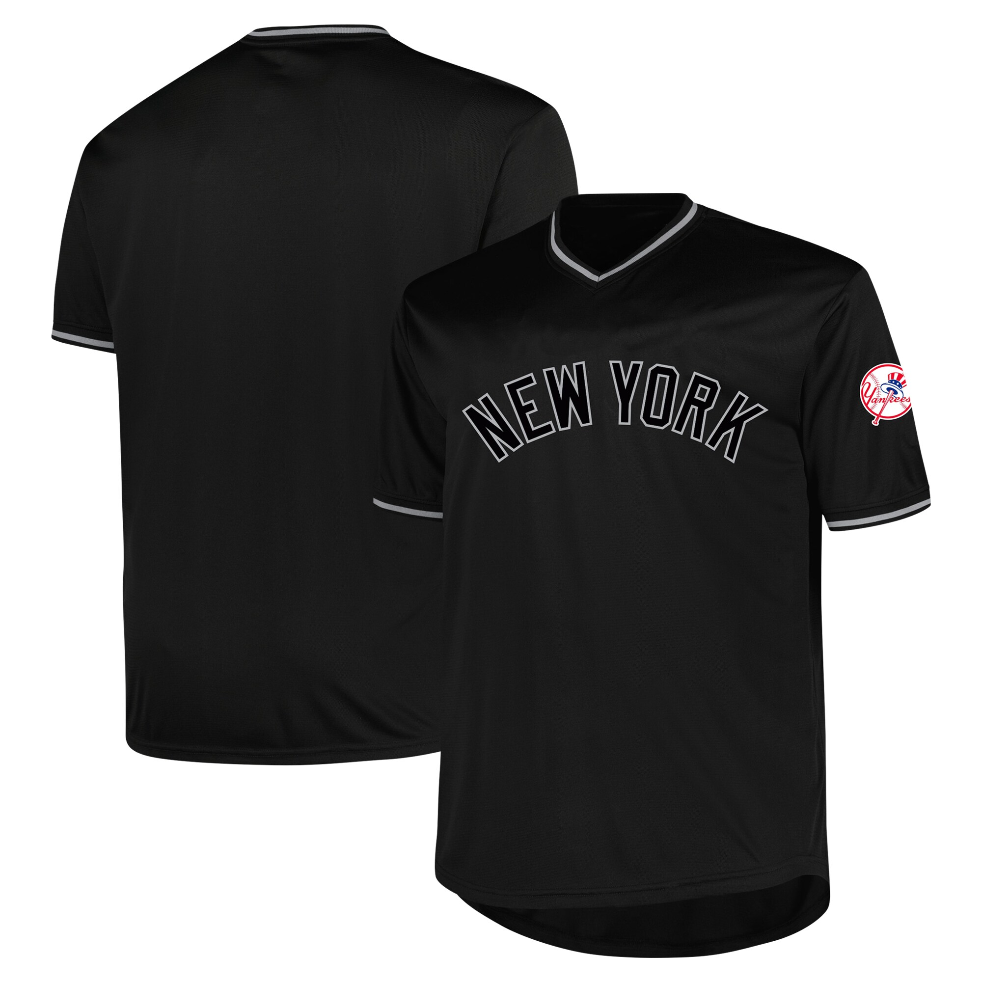 Men's New York Yankees Profile Black Big & Tall Pop Fashion Jersey 
