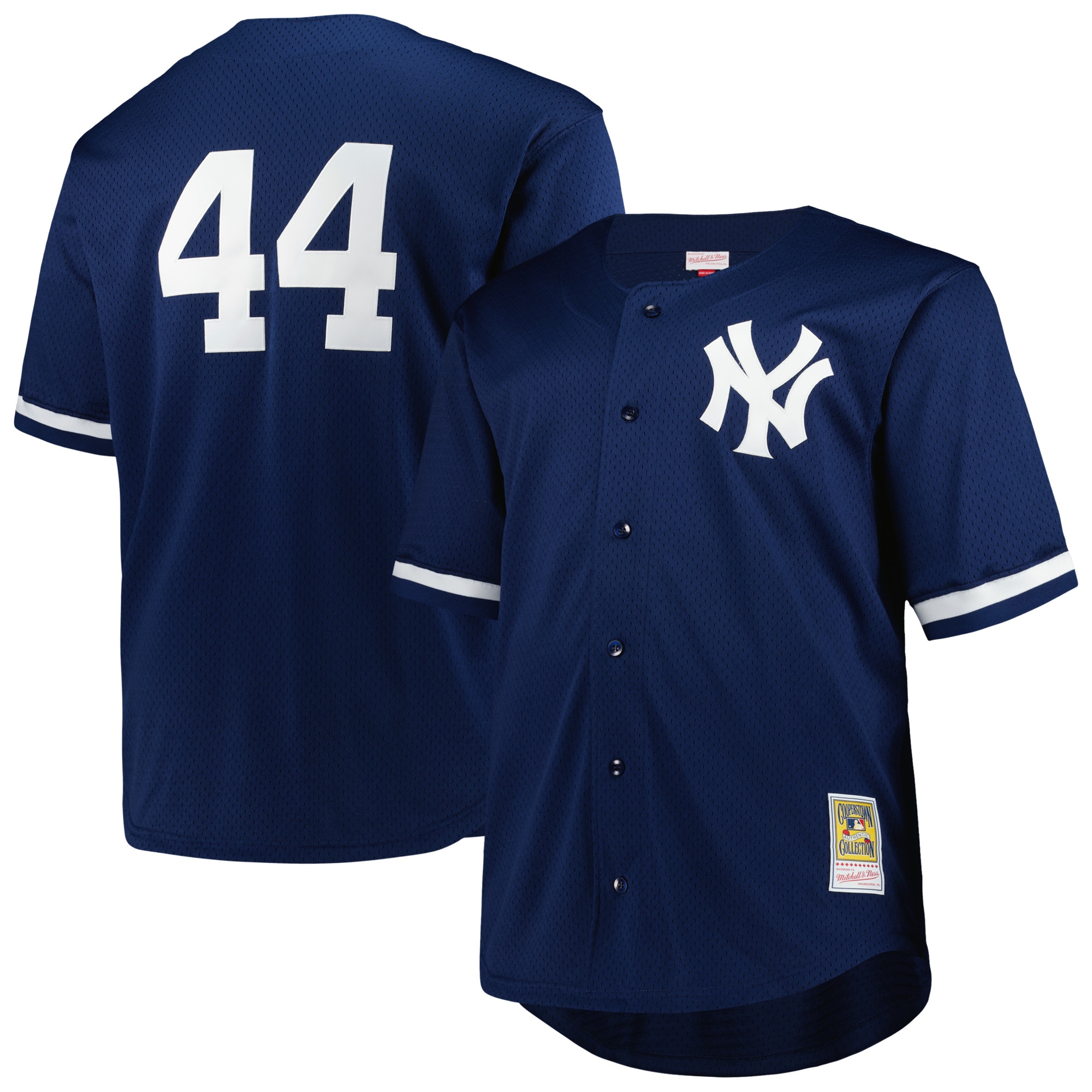 Men's New York Yankees Reggie Jackson Mitchell & Ness Navy Big & Tall Cooperstown Collection Mesh Batting Practice Jersey 