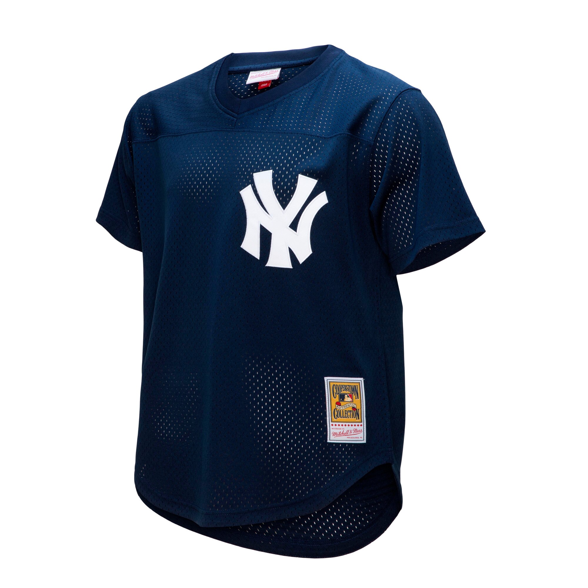 Alternative view of Men's New York Yankees Rickey Henderson Mitchell & Ness Navy Cooperstown Collection Mesh Batting Practice Button-Up Jersey 