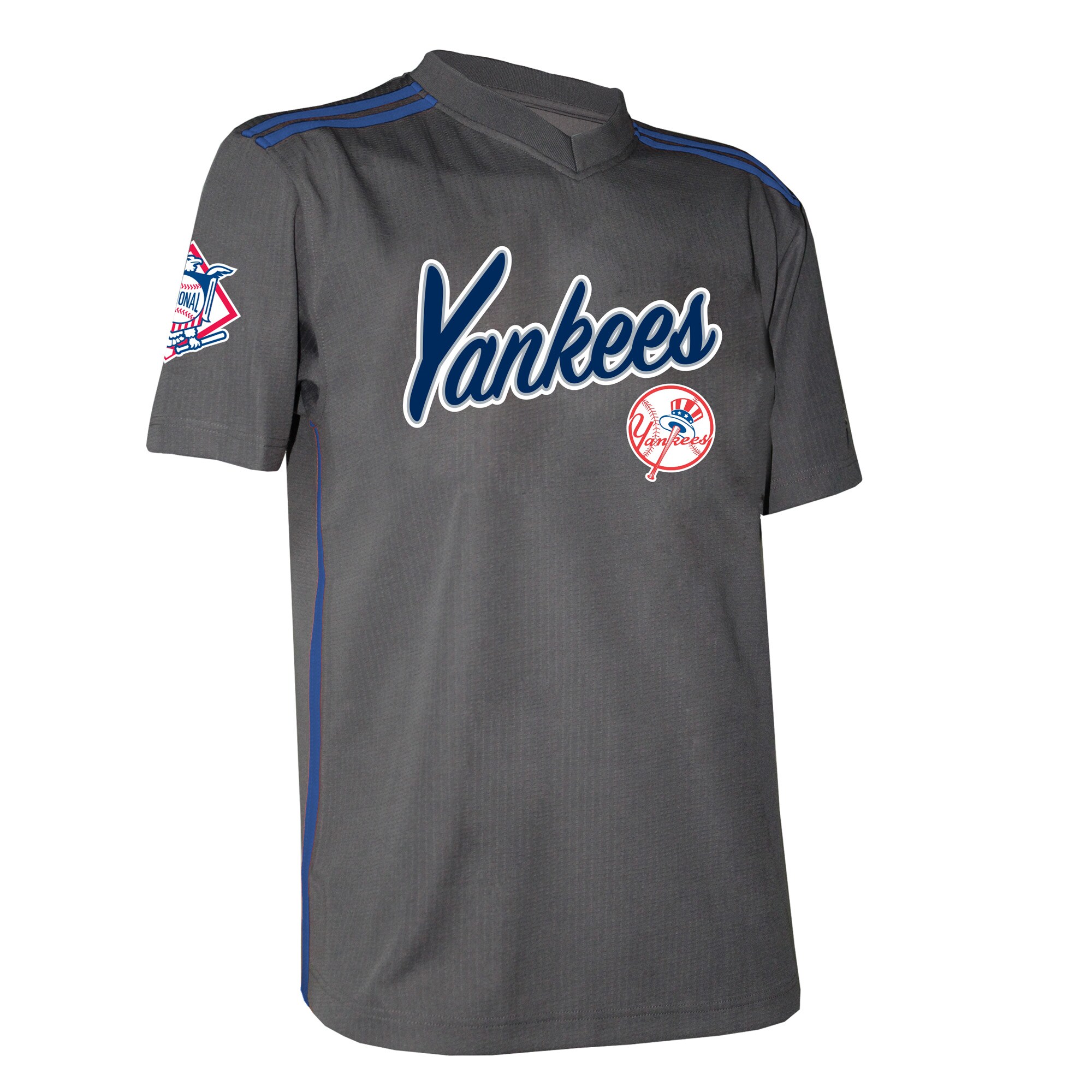 Alternative view of Men's New York Yankees Stitches Charcoal Team V-Neck Jersey 