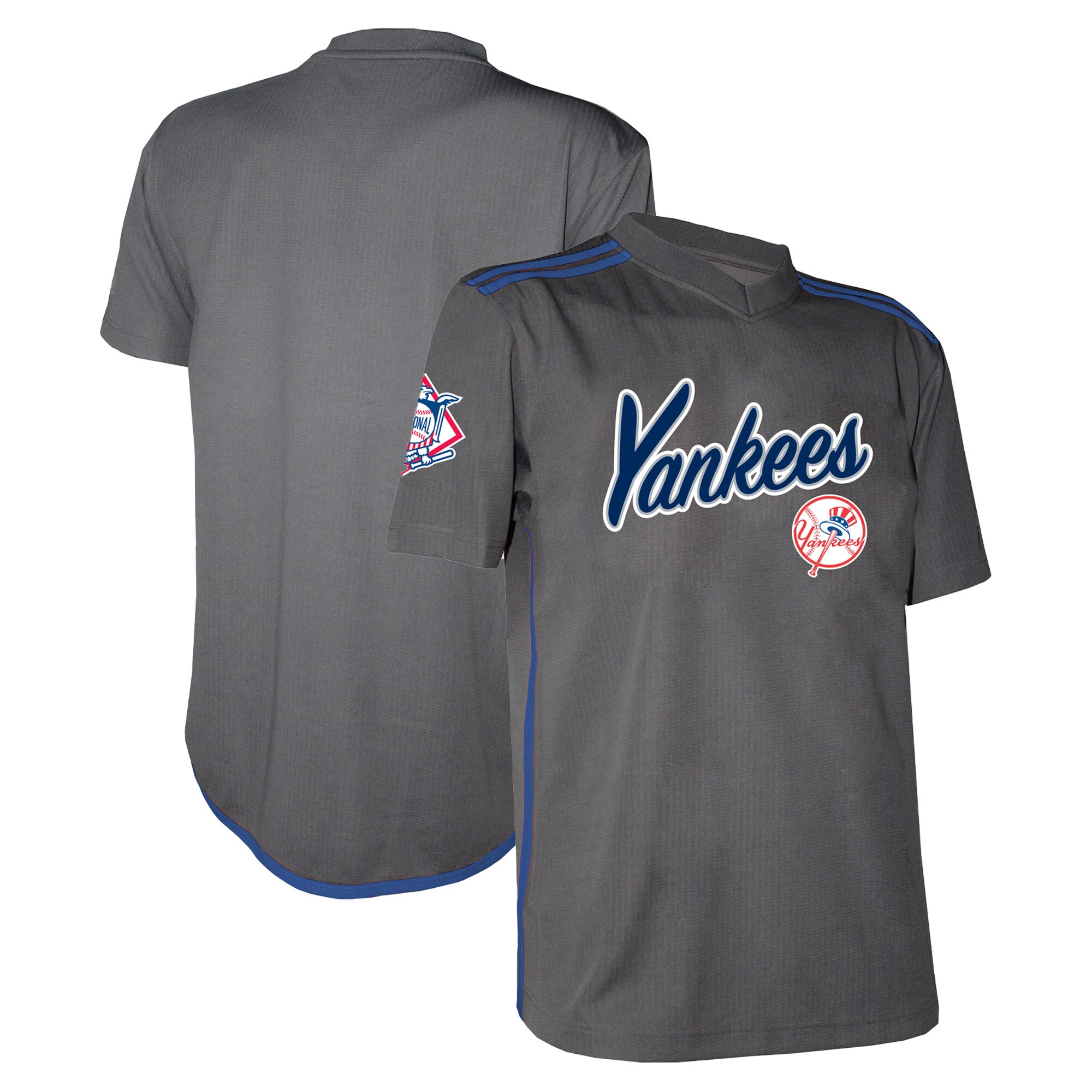 Men's New York Yankees Stitches Charcoal Team V-Neck Jersey 
