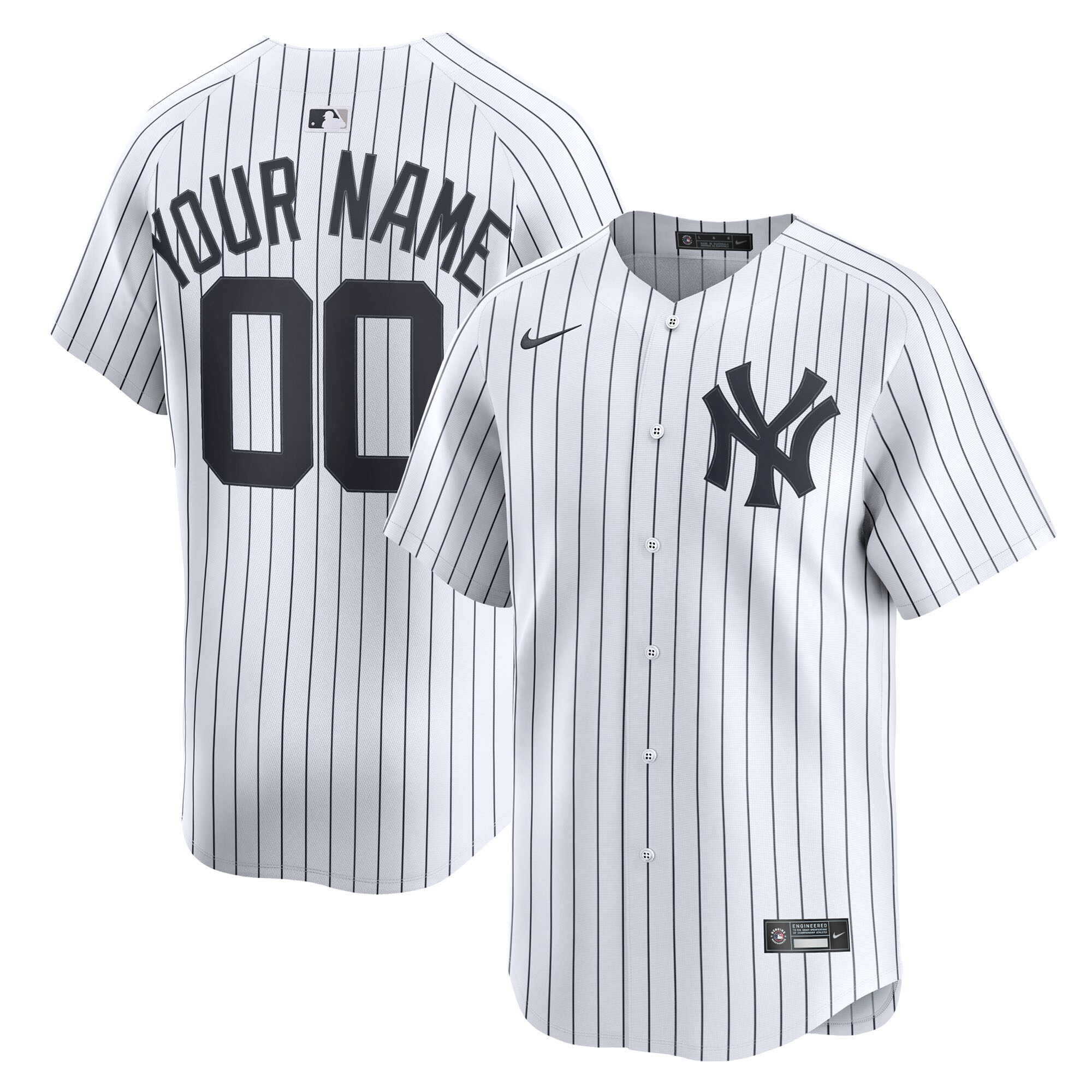Men's New York Yankees White Home Limited Custom Jersey 