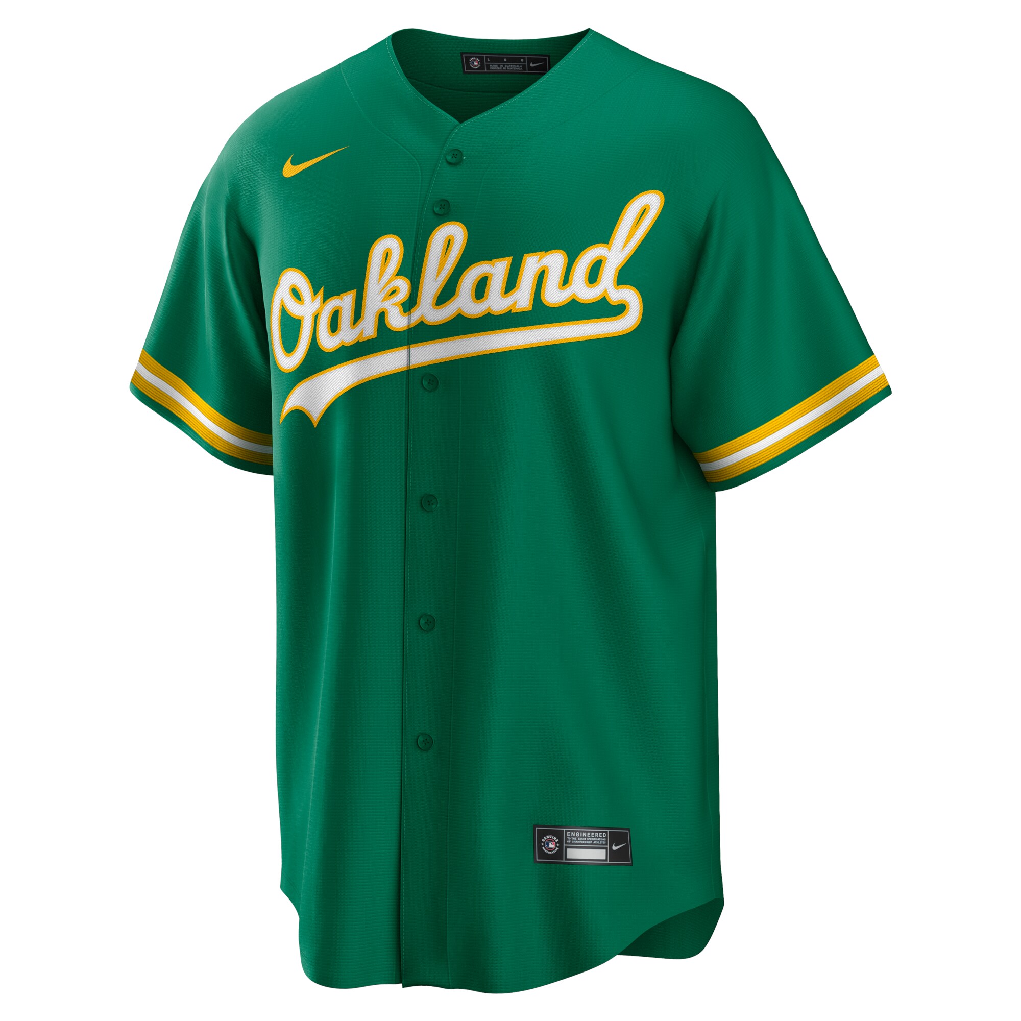 Alternative view of Men's Oakland Athletics Nick Allen Kelly Green Alternate Jersey 
