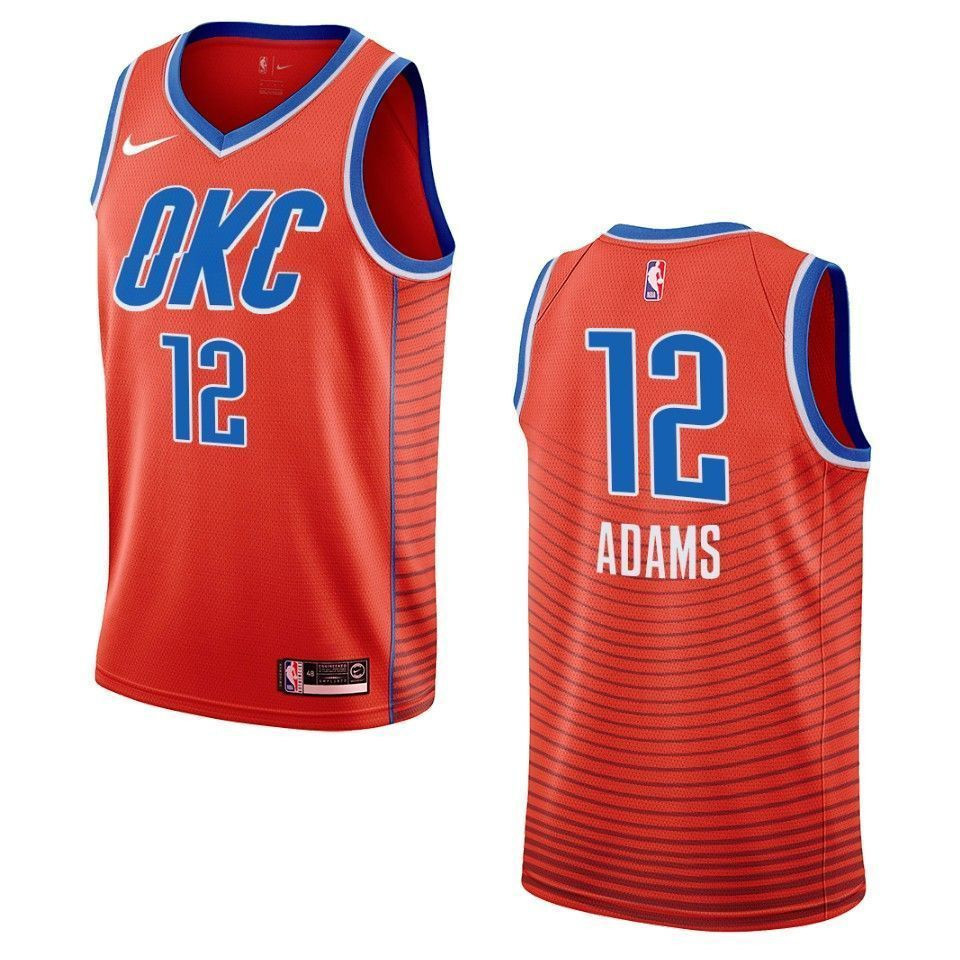 Men's Oklahoma City Thunder 12 Steven Adams Statement Swingman Jersey - Orange - JS531 