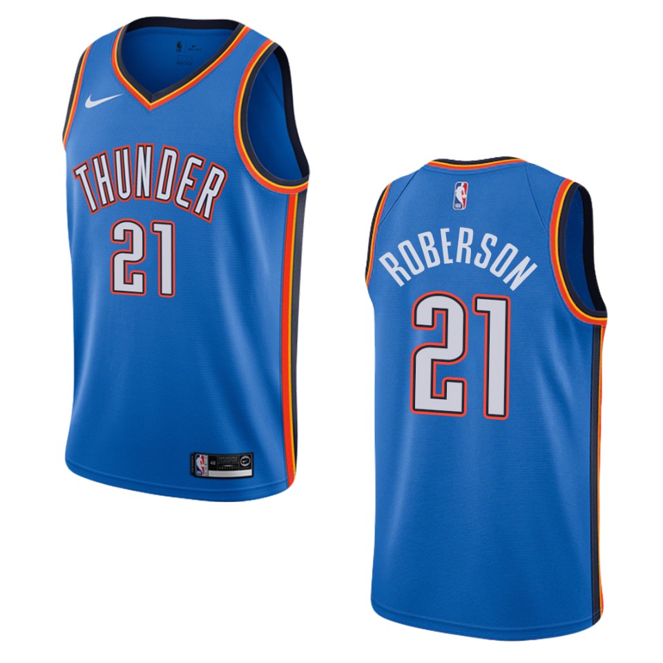 Men's Oklahoma City Thunder #21 Andre Roberson Icon Swingman Jersey - Blue