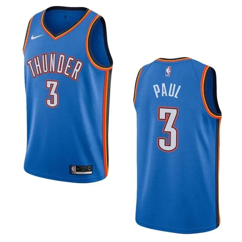 Men's Oklahoma City Thunder 3 Chris Paul Icon Swingman Jersey - Blue - JS200 