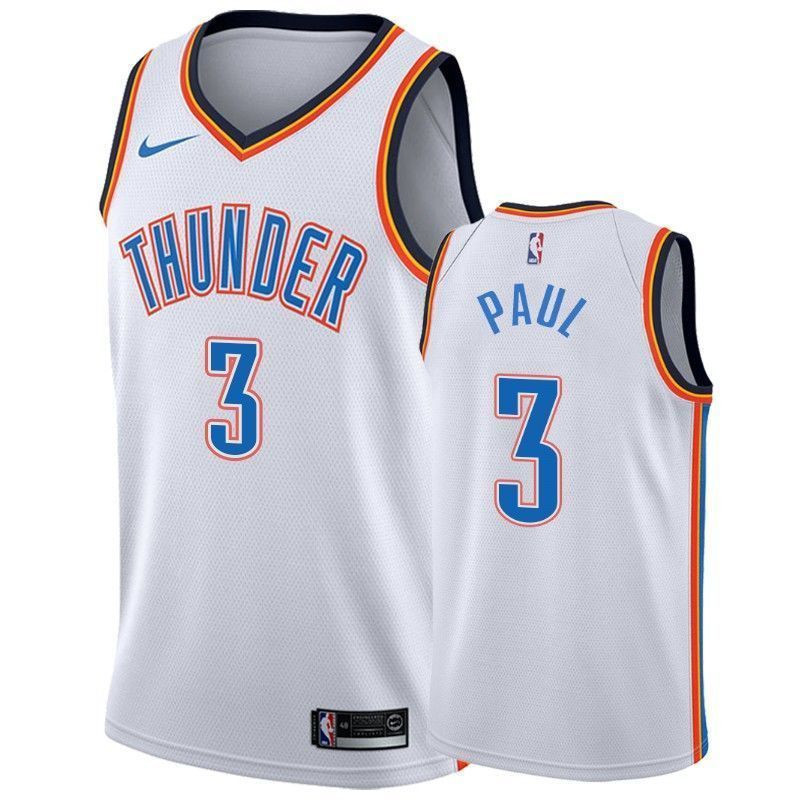 Men's Oklahoma City Thunder Chris Paul 3 Association Jersey - JS223 