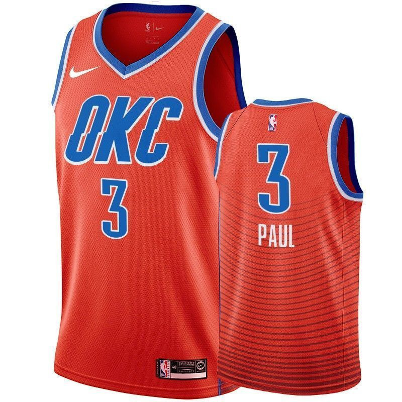 Men's Oklahoma City Thunder Chris Paul 3 Statet Jersey - JS798 