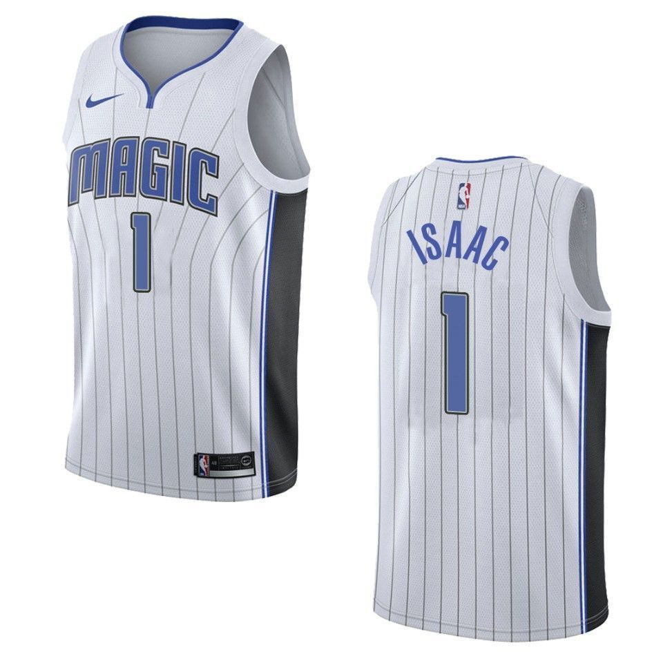 Men's Orlando Magic 1 Jonathan Isaac Association Swingman Jersey - White - JS803 