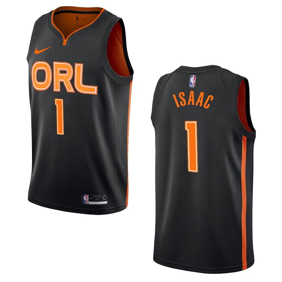 Men's Orlando Magic #1 Jonathan Isaac City Swingman Jersey - Black