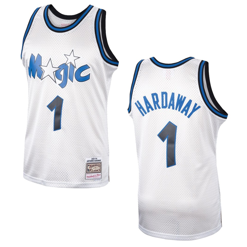 Men's Orlando Magic #1 Penny Hardaway Hardwood Classics Swingman Jersey - Platinum
