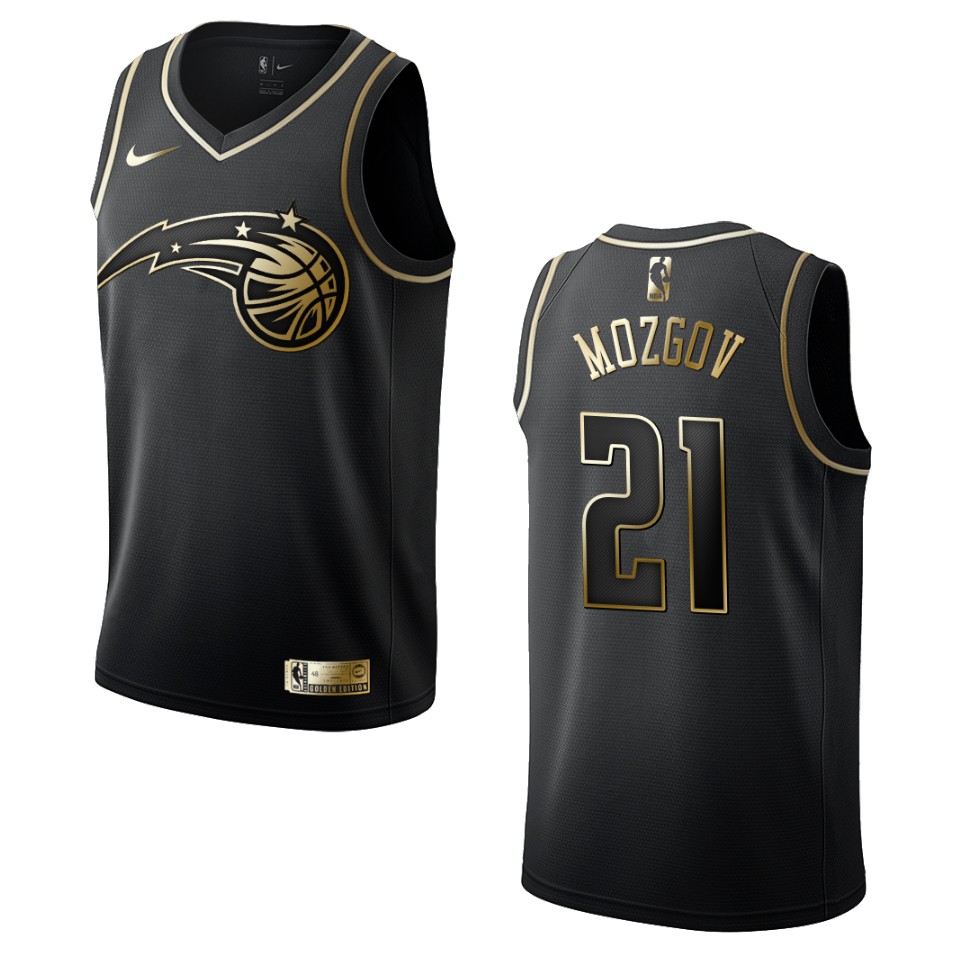 Men’s Orlando Magic #21 Timofey Mozgov Golden Edition Jersey – Black