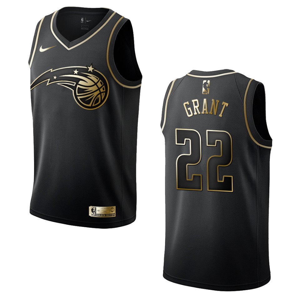 Men’s Orlando Magic #22 Jerian Grant Golden Edition Jersey – Black