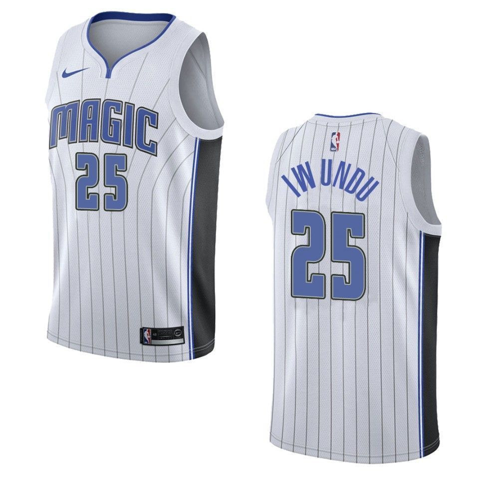 Men's Orlando Magic 25 Wes Iwundu Association Swingman Jersey - White - JS591 