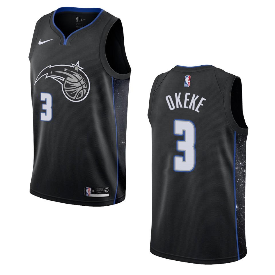 Men's Orlando Magic #3 Chuma Okeke City Swingman Jersey - Black