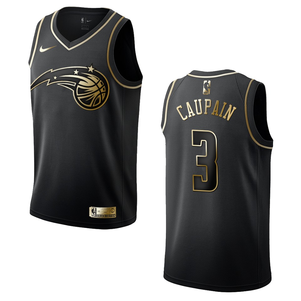 Men’s Orlando Magic #3 Troy Caupain Golden Edition Jersey – Black