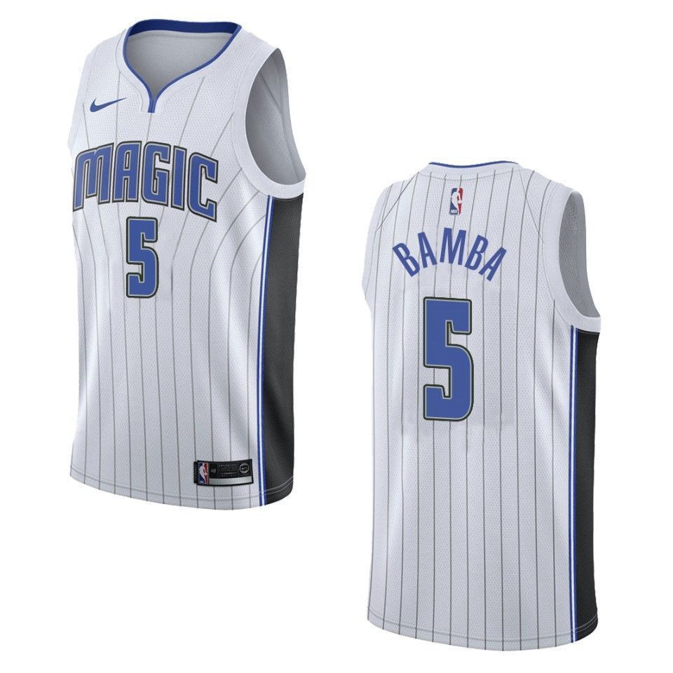 Men's Orlando Magic 5 Mohamed Bamba Association Swingman Jersey - White - JS507 