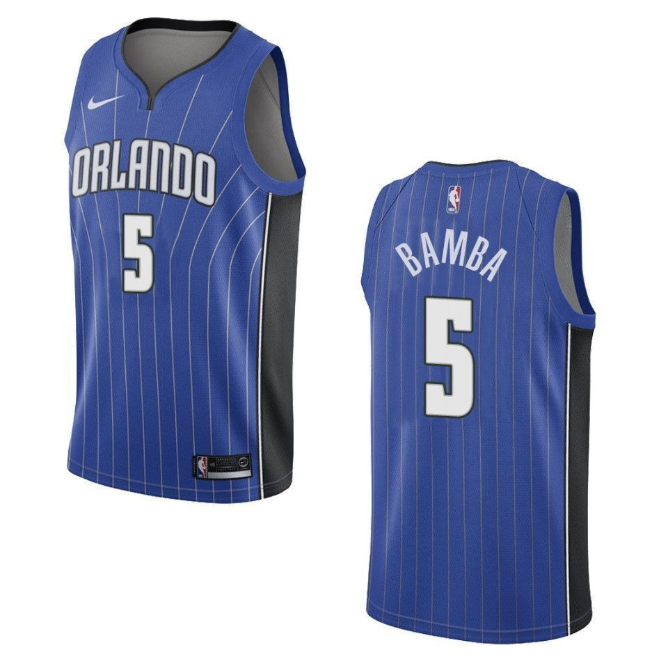 Men's Orlando Magic 5 Mohamed Bamba Icon Swingman Jersey - Blue - JS233 