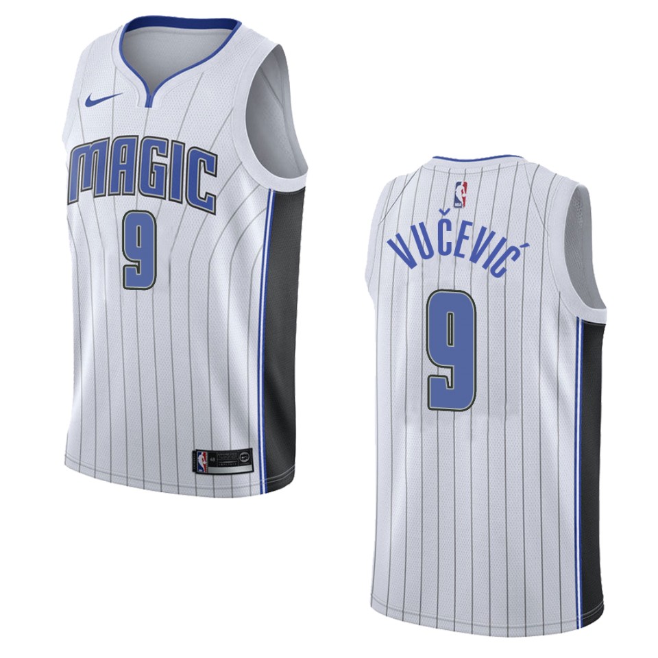 Men's Orlando Magic #9 Nikola Vucevic Association Swingman Jersey - White