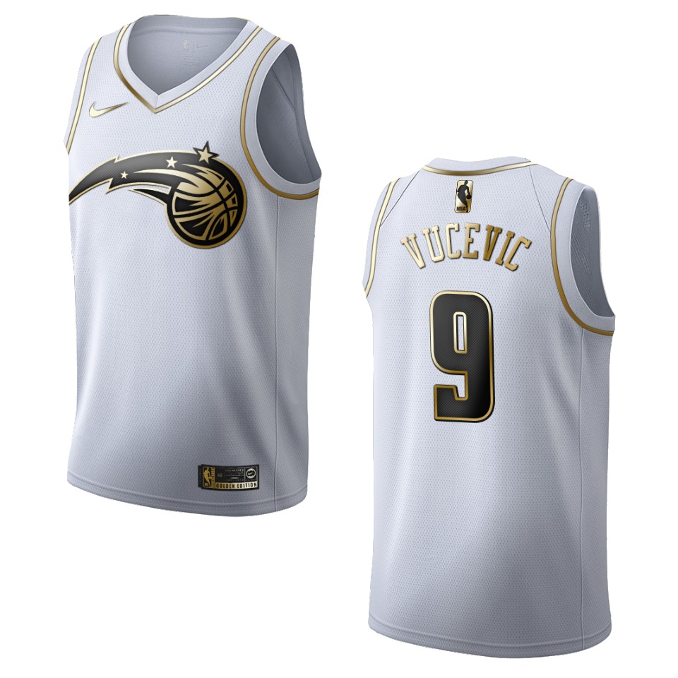 Men’s Orlando Magic #9 Nikola Vucevic Golden Edition Jersey – White