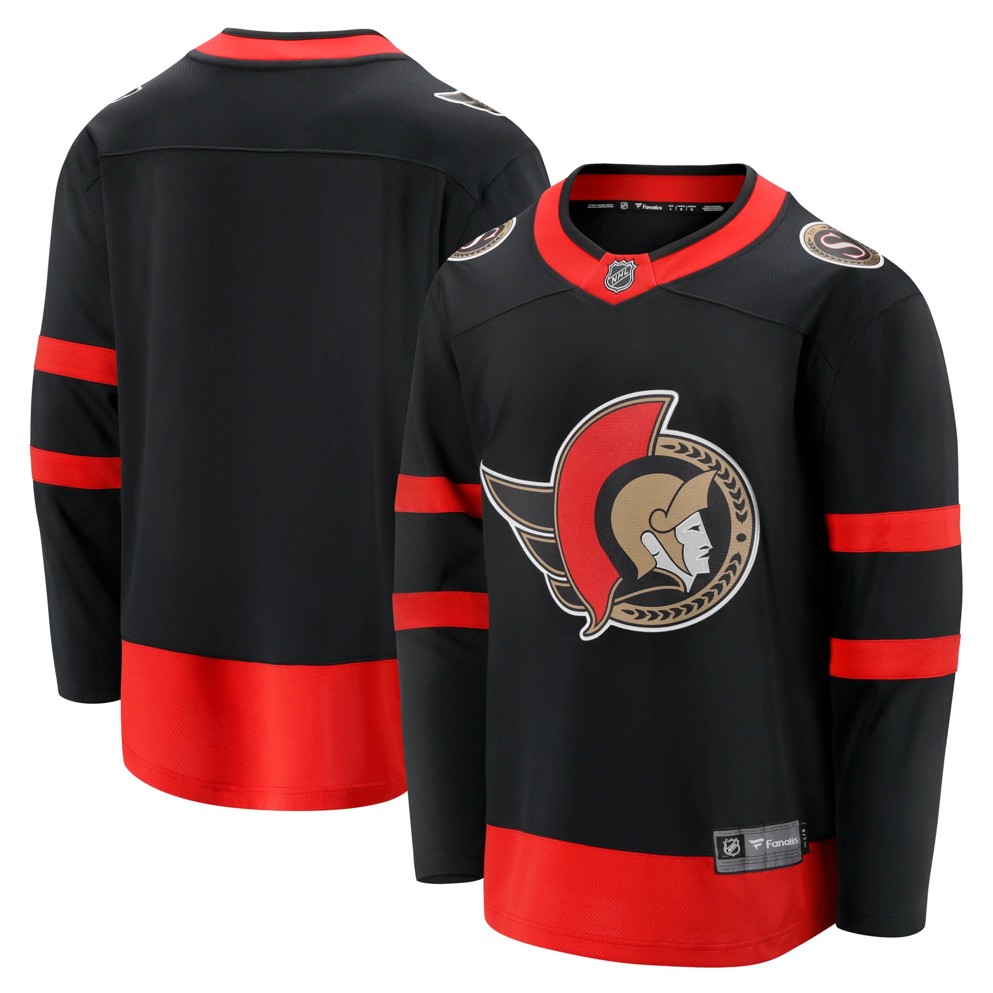 Men's Ottawa Senators Black Home Breakaway Jersey - JS682 