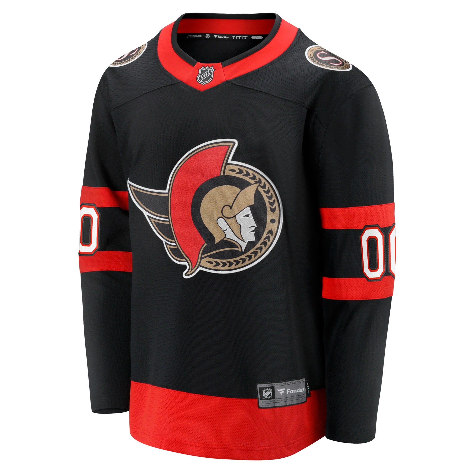 Alternative view of Men's Ottawa Senators Black Home Custom Breakaway Jersey - JS111 