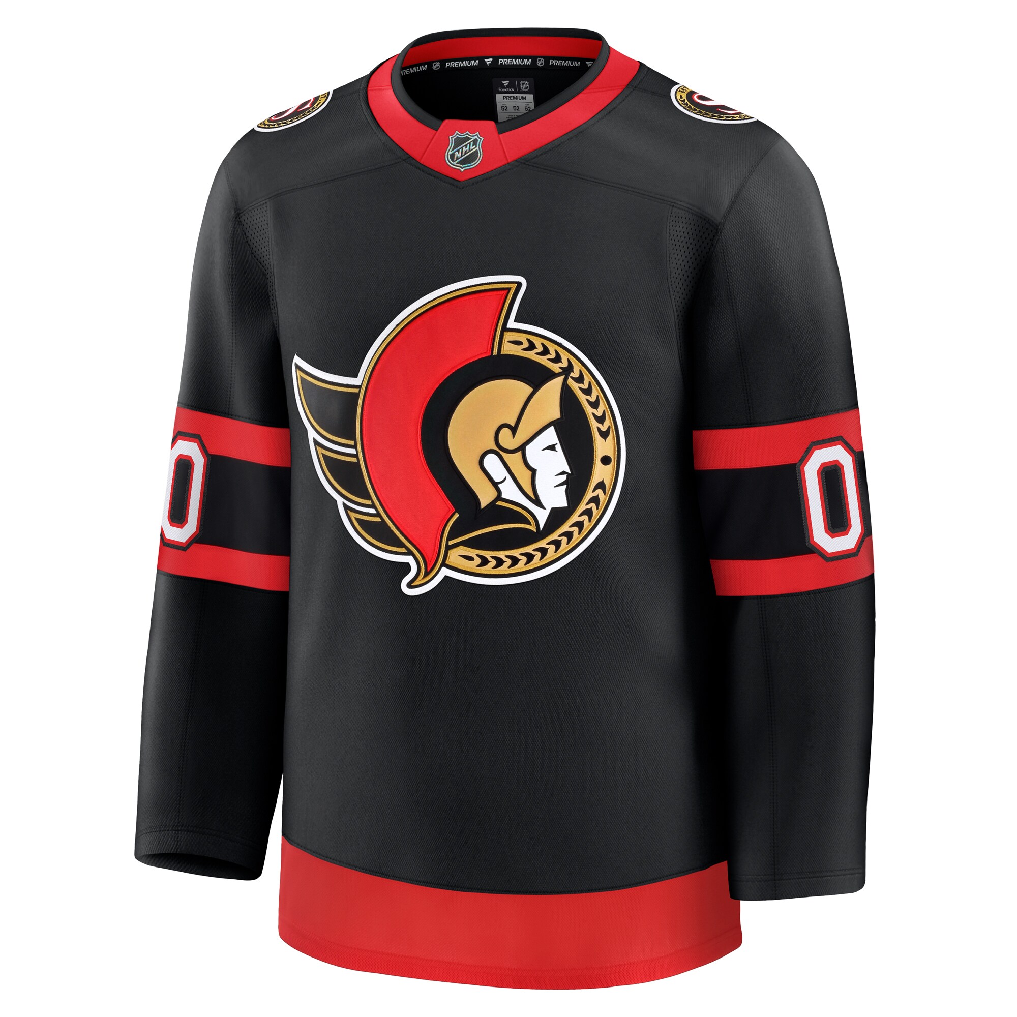 Alternative view of Men's Ottawa Senators Black Home Premium Custom Jersey - JS197 
