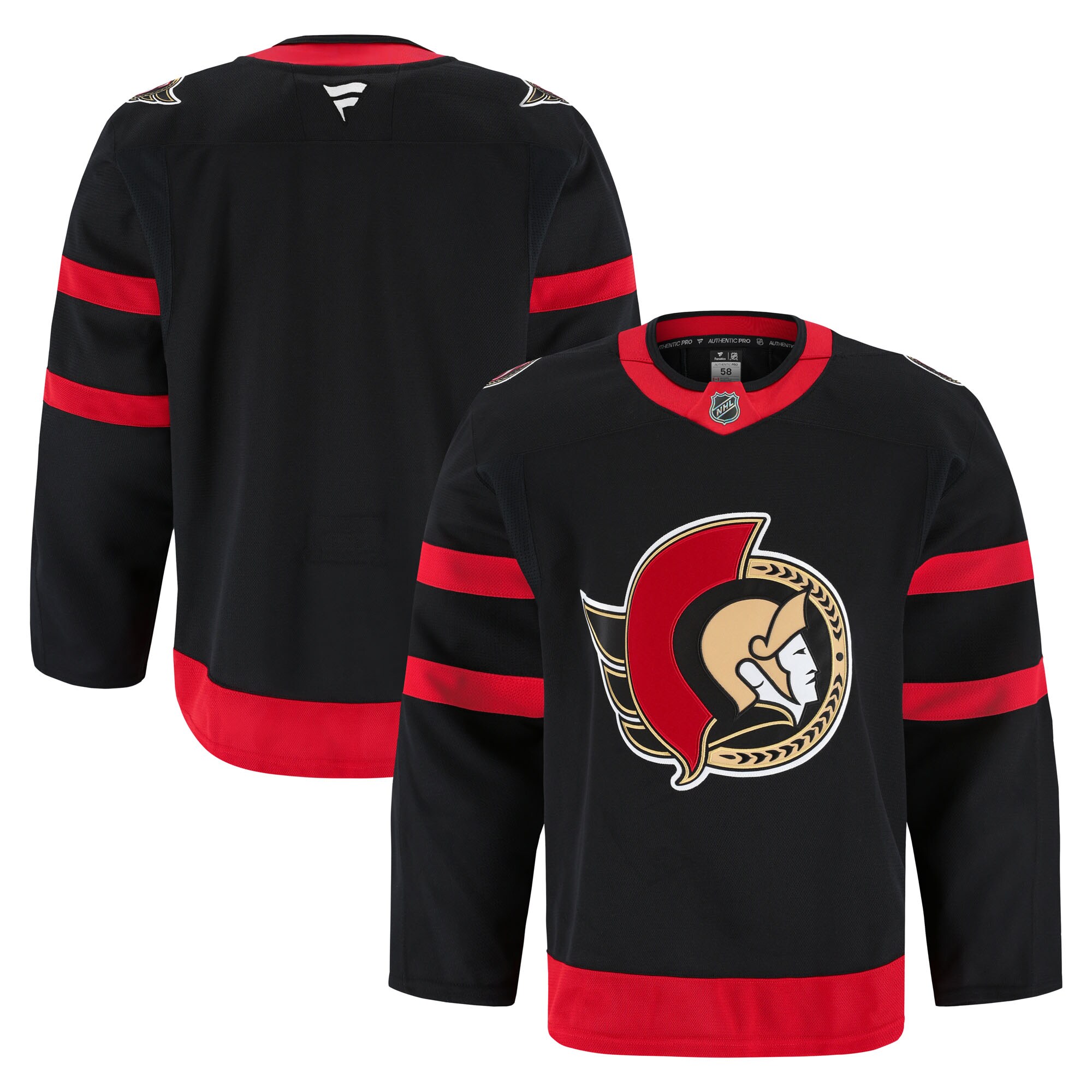 Men's Ottawa Senators Black Home Pro Jersey - JS639 
