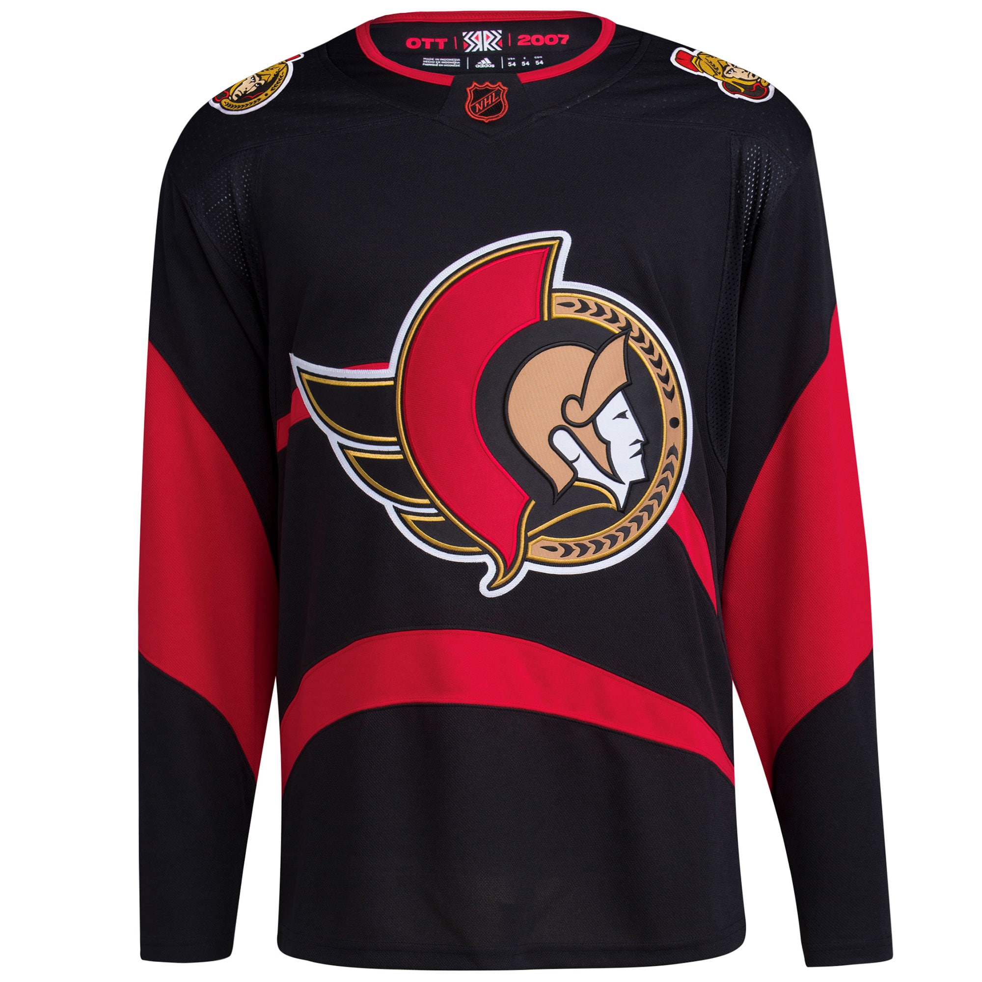 Alternative view of Men's Ottawa Senators Black Reverse Retro 2.0 Blank Jersey - JS688 