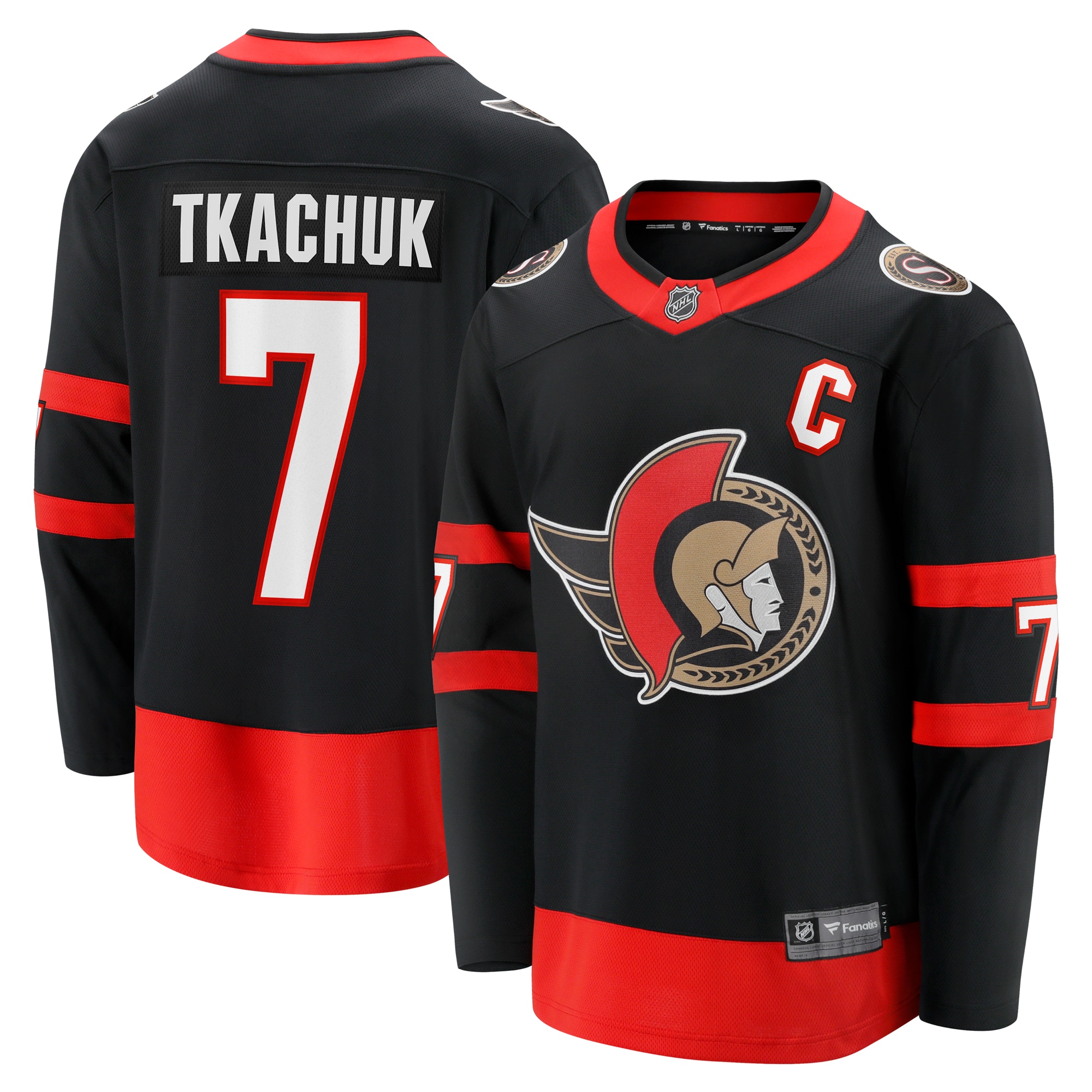 Men's Ottawa Senators Brady Tkachuk Black Home Breakaway Jersey - JS651 