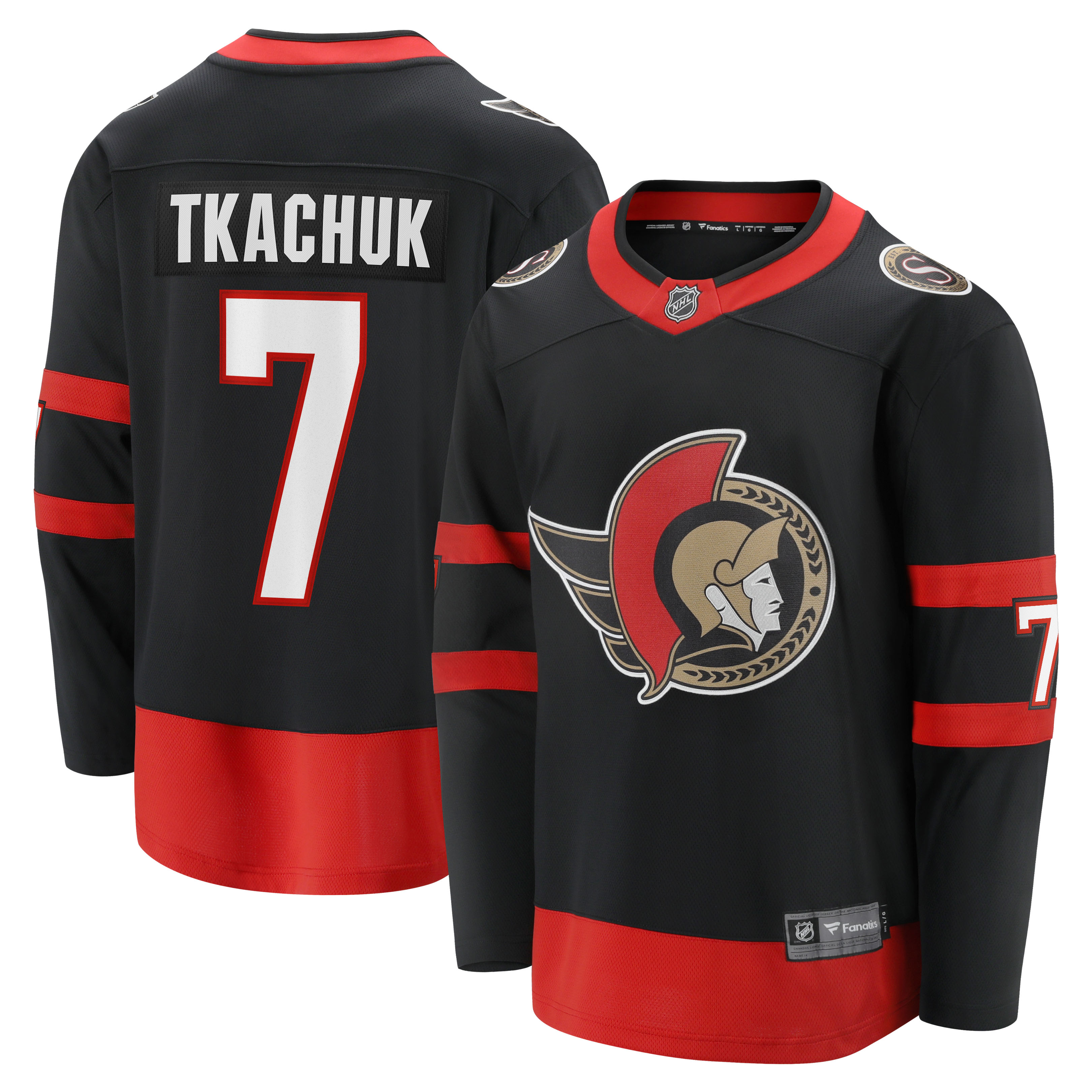 Men's Ottawa Senators Brady Tkachuk Black Home Breakaway Jersey - JS723 