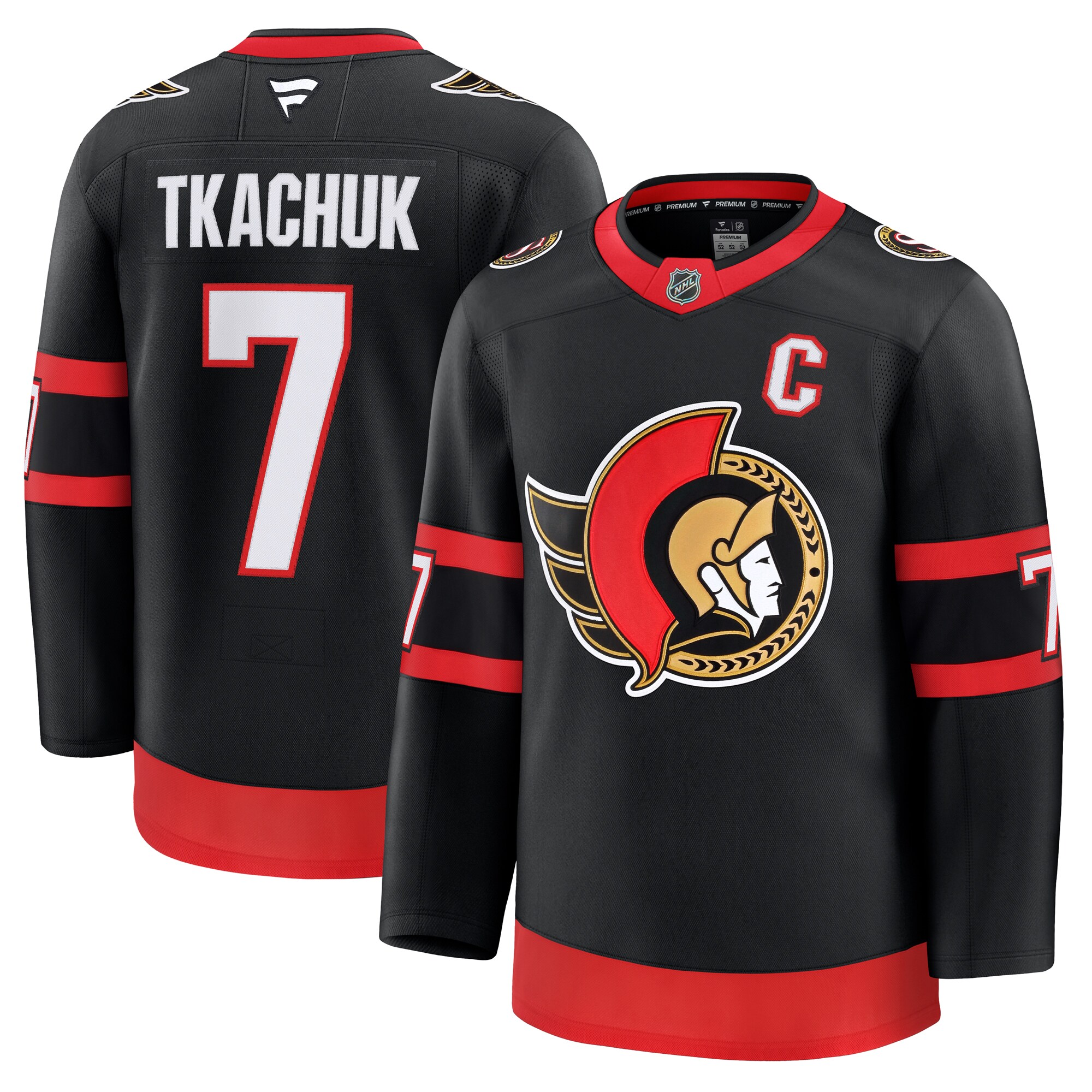 Men's Ottawa Senators Brady Tkachuk Black Home Premium Jersey - JS966 