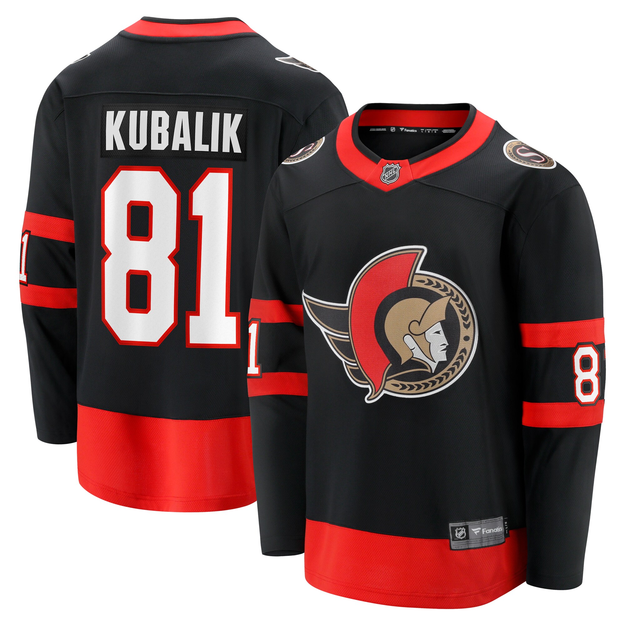 Men's Ottawa Senators Dominik Kubalik Black Home Breakaway Jersey - JS517 
