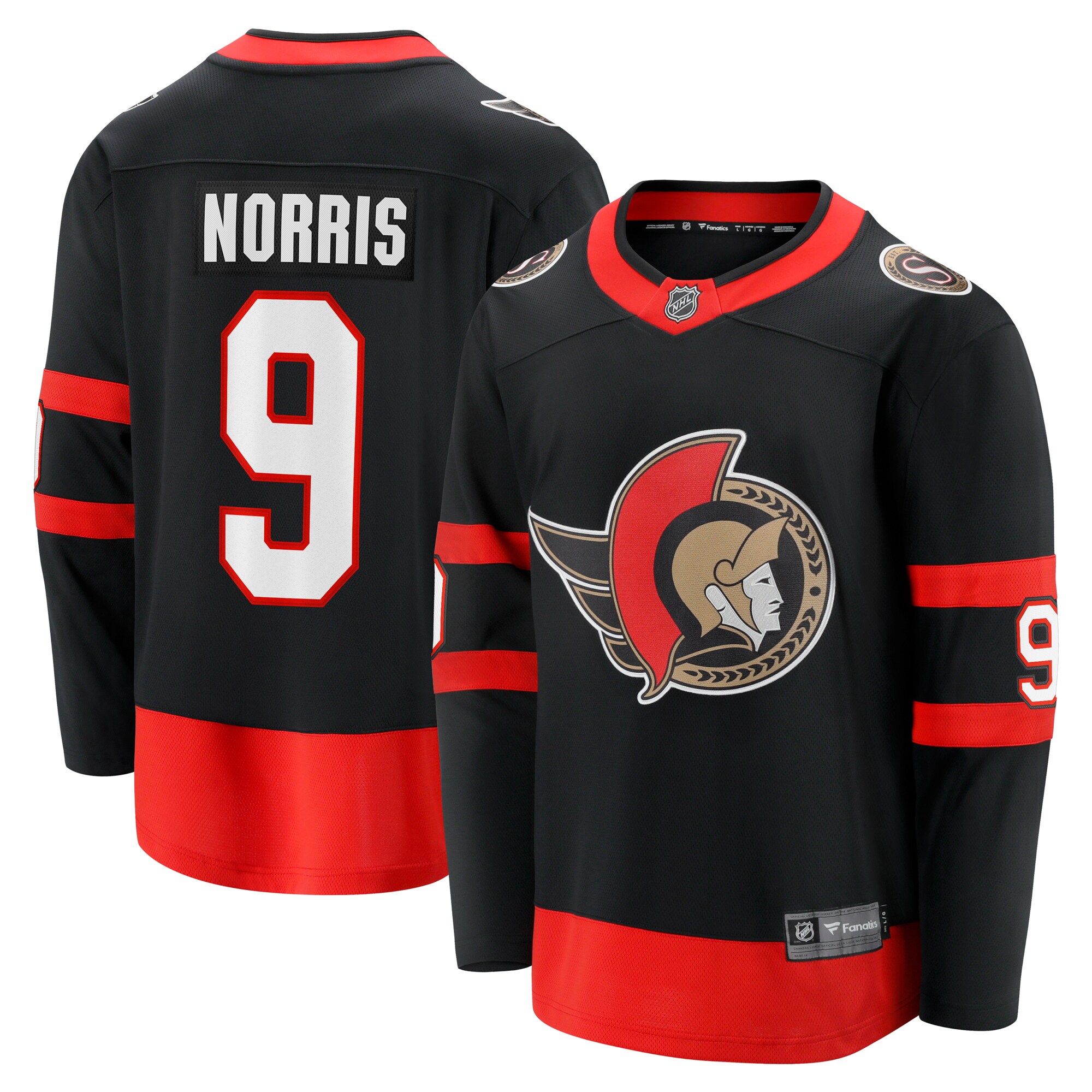 Men's Ottawa Senators Josh Norris Black Home Breakaway Jersey - JS805 