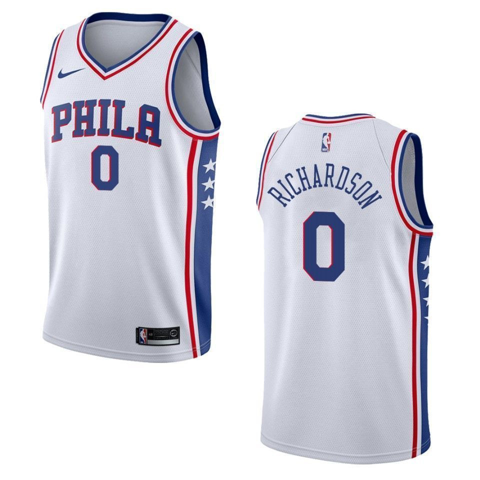 Men's Philadelphia 76ers 0 Josh Richardson Association Swingman Jersey - White - JS935 