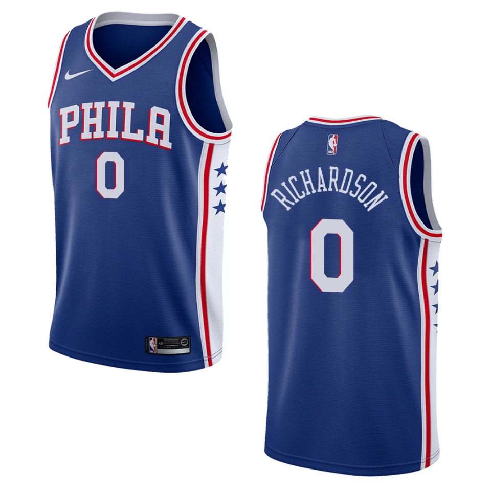 Men's Philadelphia 76ers #0 Josh Richardson Icon Swingman Jersey - Blue