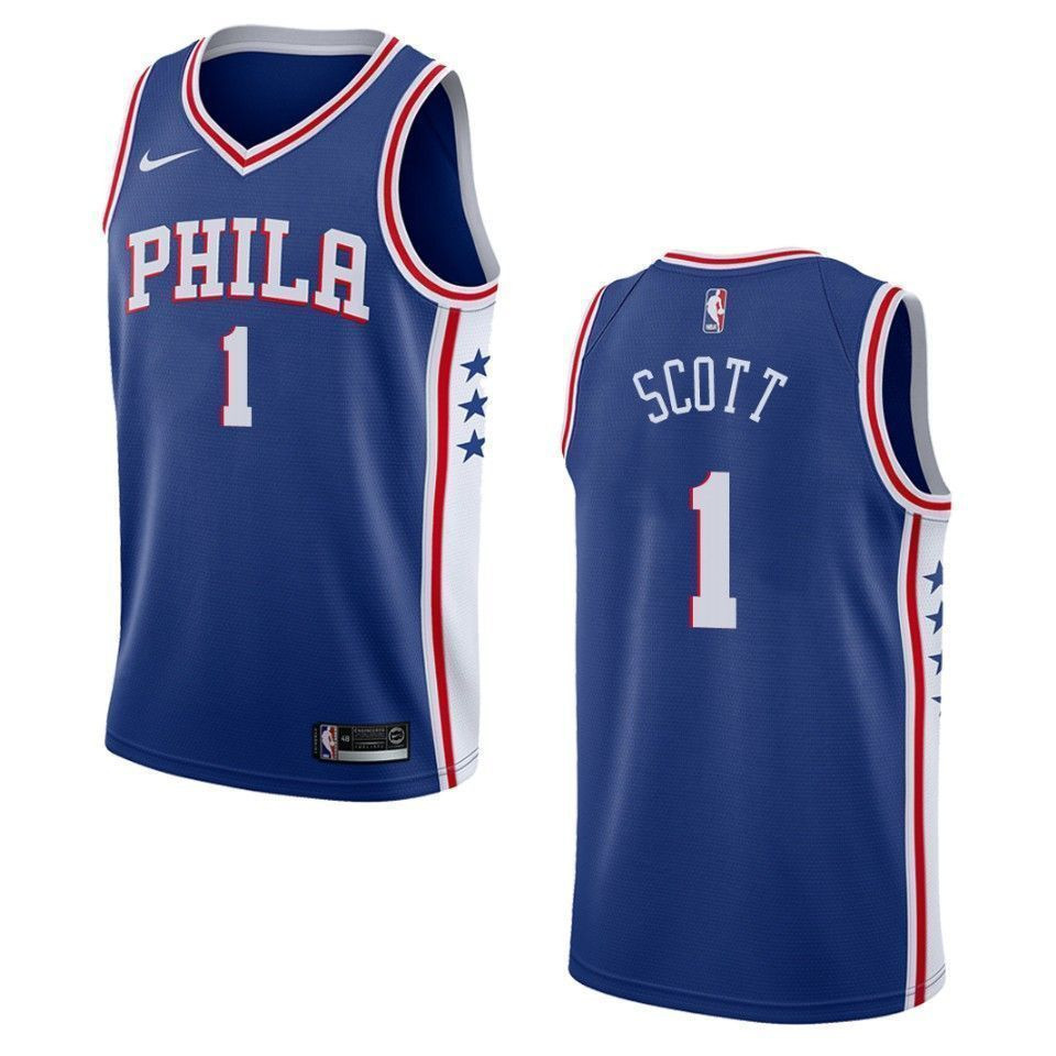Men's Philadelphia 76ers 1 Mike Scott Icon Swingman Jersey - Blue - JS190 