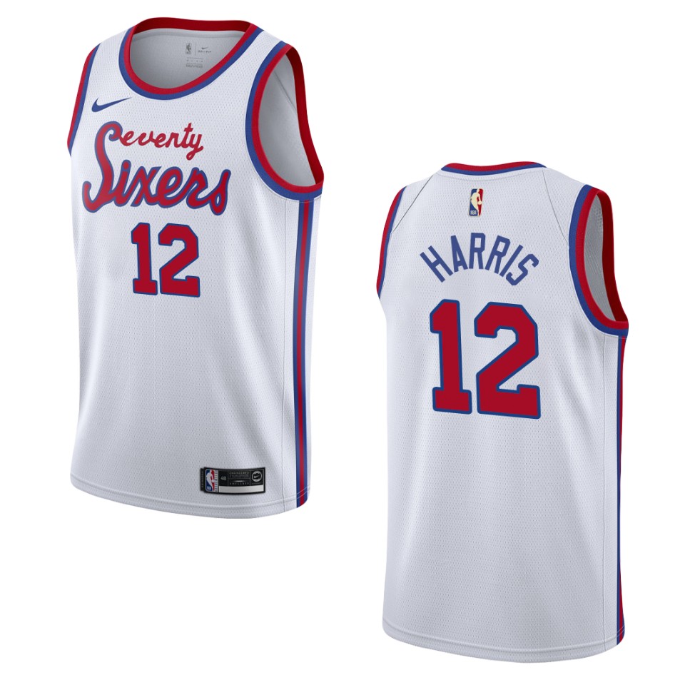 Men's Philadelphia 76ers #12 Tobias Harris Hardwood Classics Swingman Jersey - White