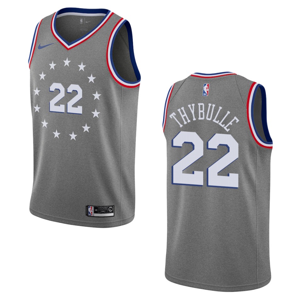 Men's Philadelphia 76ers #22 Matisse Thybulle City Swingman Jersey - Gray