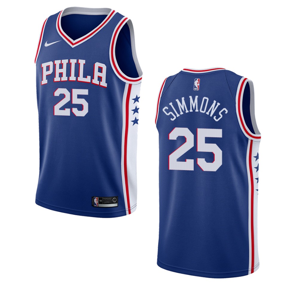 Men's Philadelphia 76ers #25 Ben Simmons Icon Swingman Jersey - Blue