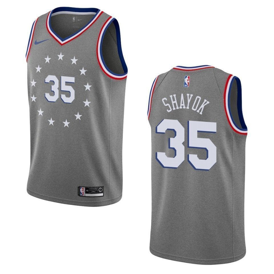 Men's Philadelphia 76ers 35 Marial Shayok City Swingman Jersey - Gray - JS705 