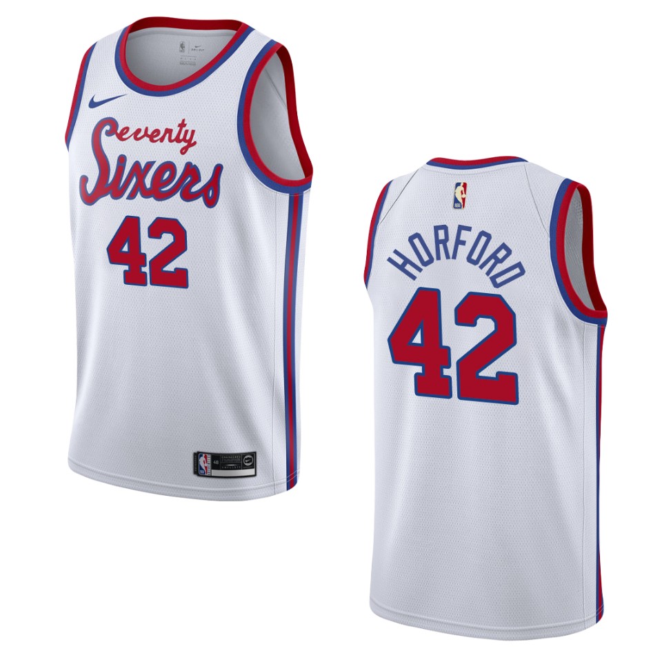 Men's Philadelphia 76ers #42 Al Horford Hardwood Classics Swingman Jersey - White