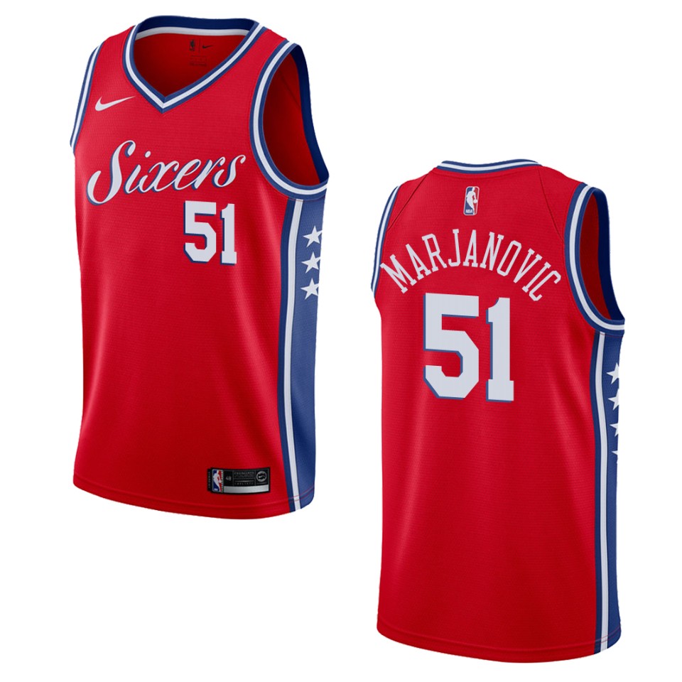 Men's Philadelphia 76ers #51 Boban Marjanovic Statement Swingman Jersey - Red