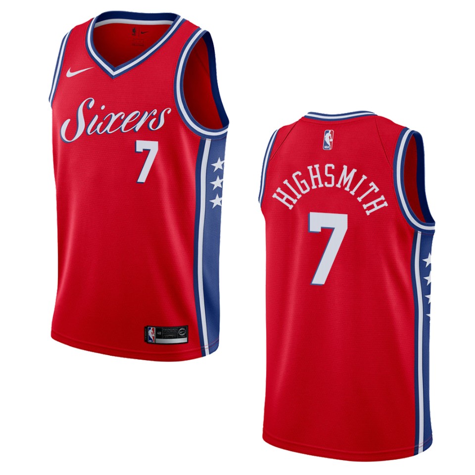 Men's Philadelphia 76ers #7 Haywood Highsmith Statement Swingman Jersey - Red