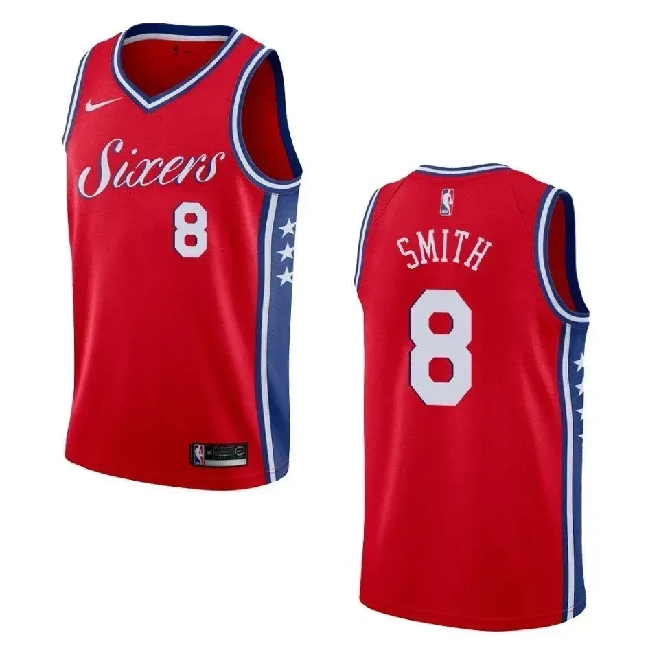 Men's Philadelphia 76ers 8 Zhaire Smith Statement Swingman Jersey - Red - JS450 