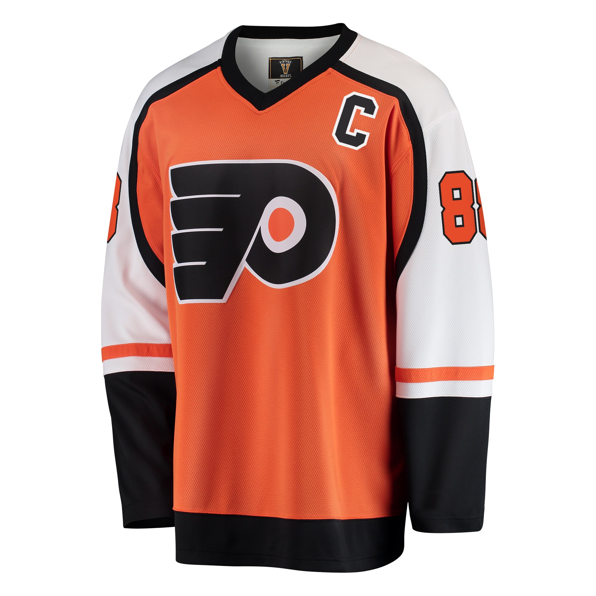 Alternative view of Men's Philadelphia Flyers Eric Lindros Orange Premier Breakaway Retired Player Jersey - JS972 