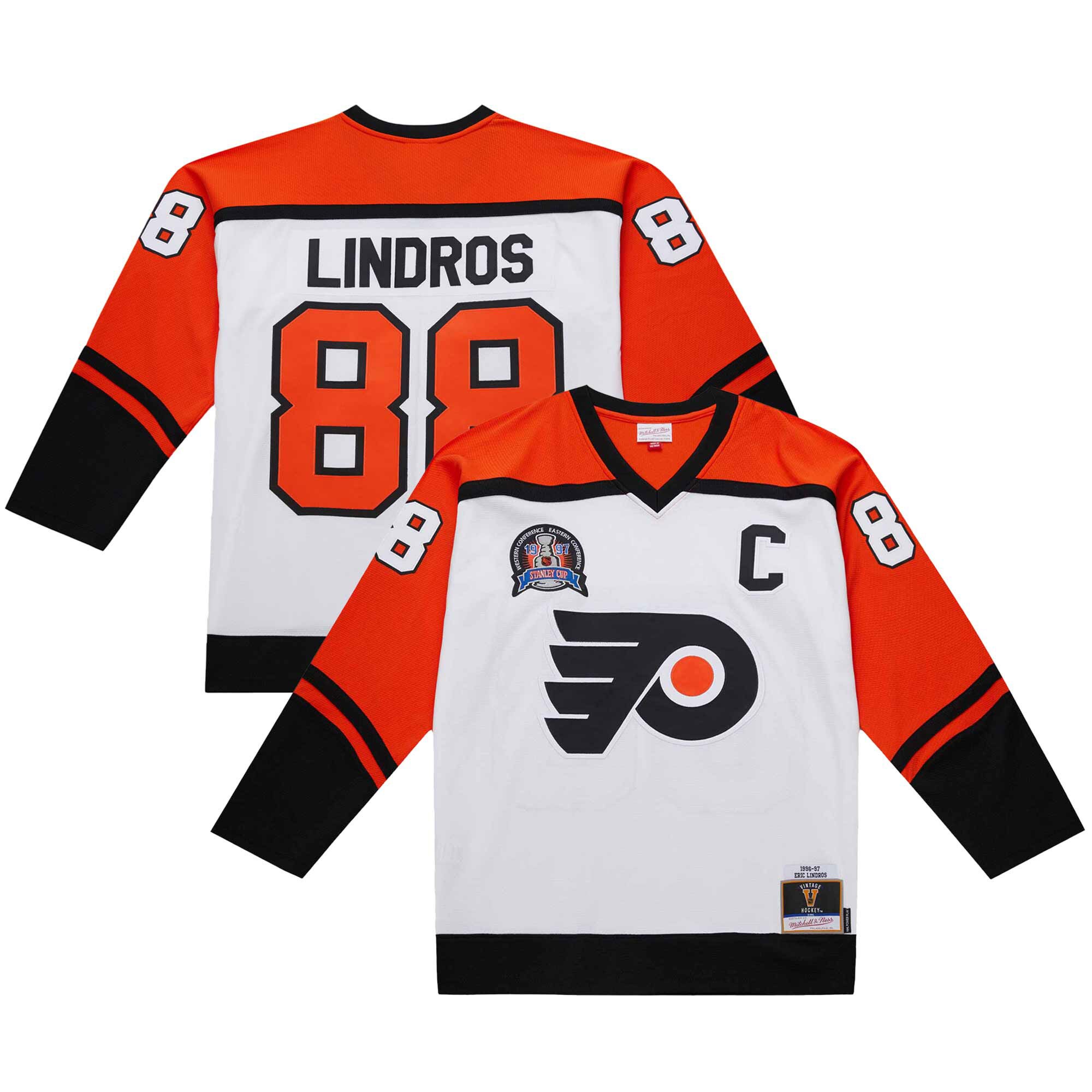 Men's Philadelphia Flyers Eric Lindros White 1996-97 Power Play Jersey - JS569 