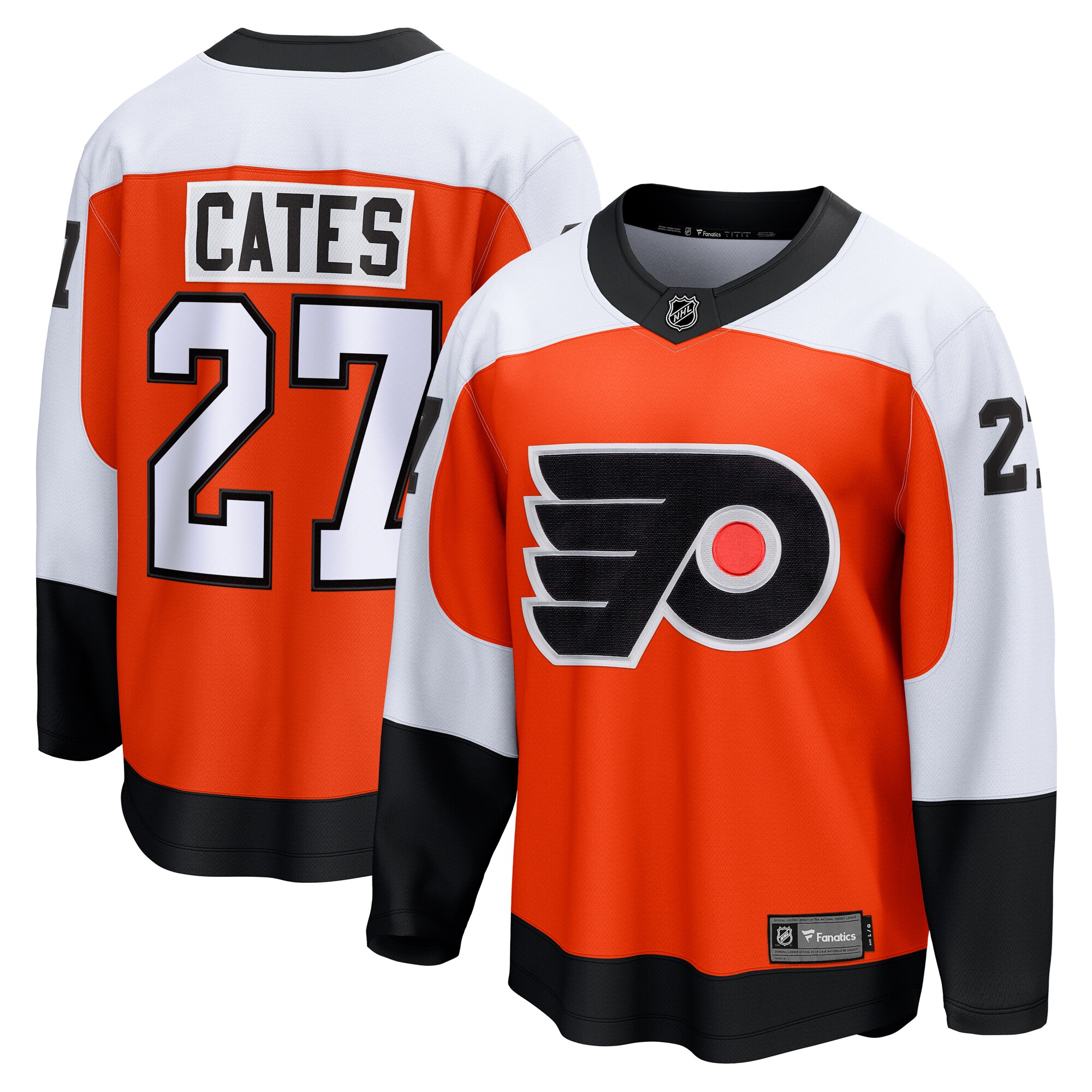 Men's Philadelphia Flyers Noah Cates Orange Home Breakaway Jersey - JS786 