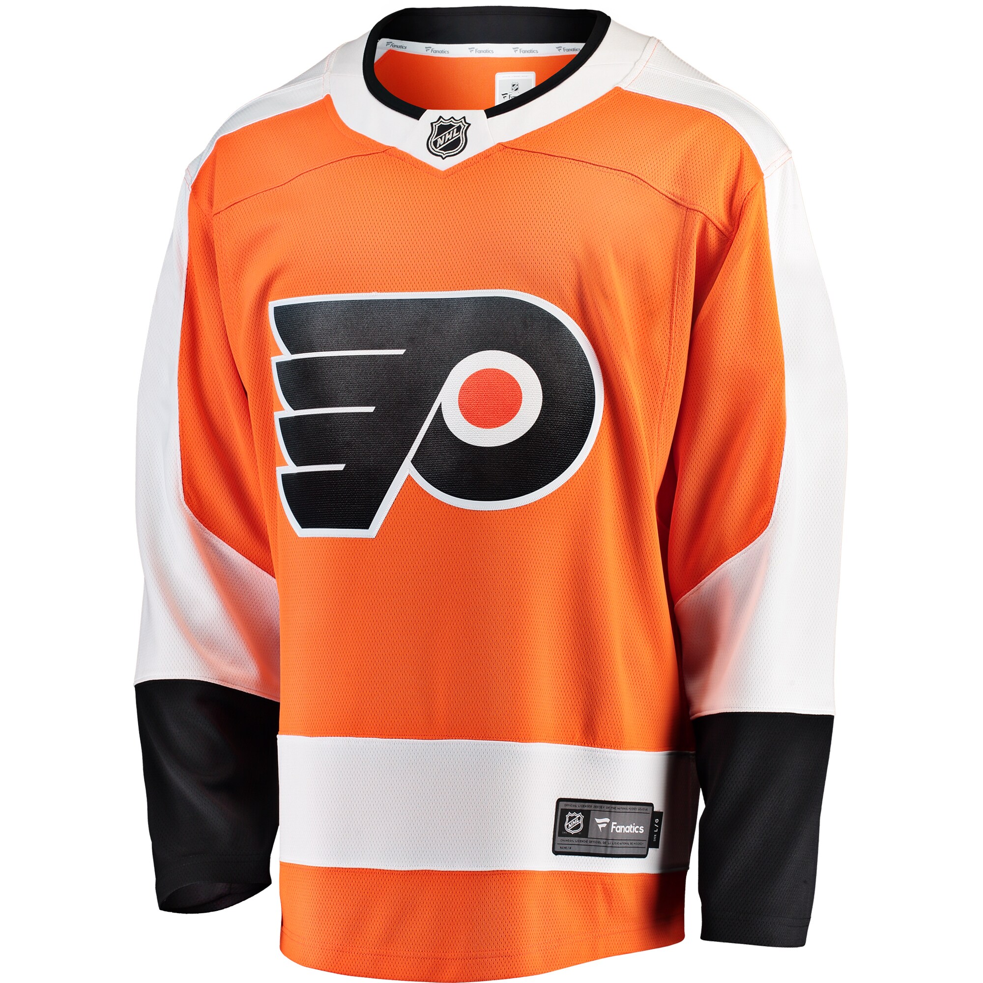 Alternative view of Men's Philadelphia Flyers Orange Breakaway Home Jersey - JS770 
